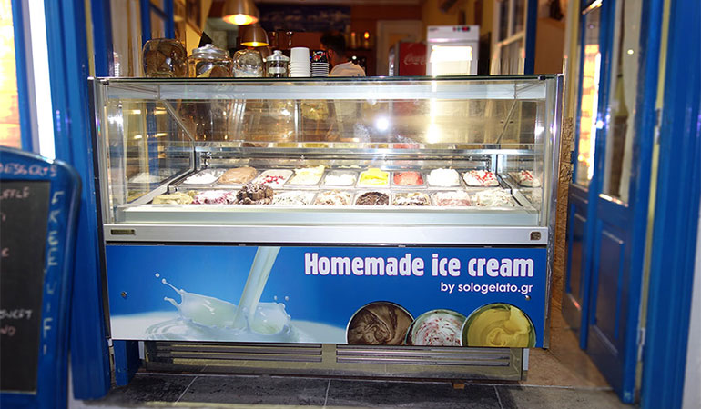 Εκτύπωση και πλαστικοποίηση βινυλίου για ψυγείο παγωτών