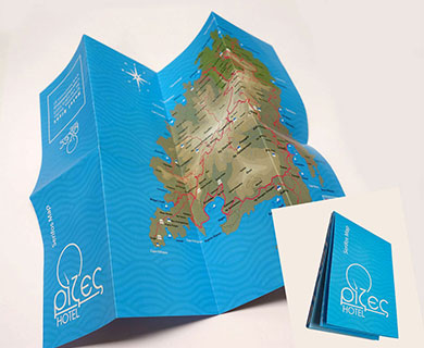 Σχεδιασμός και εκτύπωση διαφημιστικού χάρτη για ξενοδοχείο στη Σέριφο